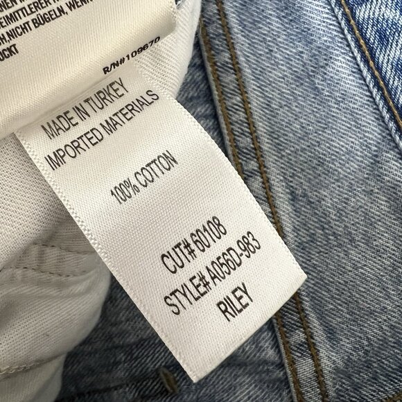 Agolde Riley High Rise Straight Crop Jeans Size 23 Blitz Wash Denim Button Fly - Picture 11 of 14